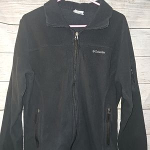COLUMBIA SPORTSWEAR CO Black Zippered Fleece Jacket, Women's XL